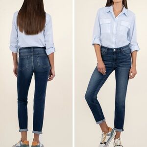 KUT FROM THE KLOTH Catherine Mid-Rise Boyfriend Blue Jeans